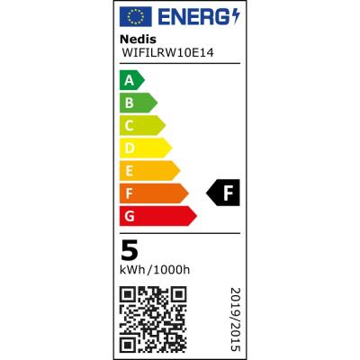 NEDIS Wi-Fi chytrá LED žárovka/ E14/ svíčka/ 4,9W/ 230V/ 470lm/ teplá až studená bílá/ 2700 - 6500K/ stmívatelná/ bílá
