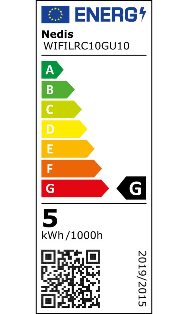 NEDIS Wi-Fi chytrá LED žárovka/ GU10/ PAR16/ 4,9W/ 230V/ 345lm/ teplá až studená bílá/ 2700 - 6500K/ RGB/ bílá