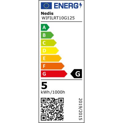 NEDIS Wi-Fi chytrá LED žárovka s vláknem/ E27/ G125/ 4,9W/ 230V/ 360lm/ teplá až studená bílá/ 1800 - 6500K/ stmívatelná