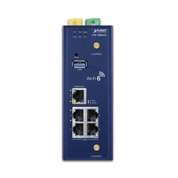 Planet IAP-1800AX Průmyslový WiFi AP dual 2,4/5GHz, 802.11ax 1800Mbps, VLAN, IP30, -40až+75st, 9-54VDC