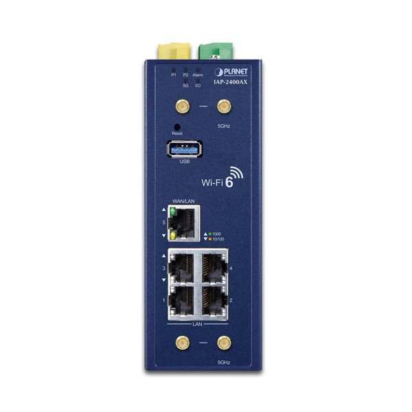 Planet IAP-2400AX Průmyslový Wi-Fi AP 5GHz, 802.11ax 2400Mbps, VLAN, IP30, -40až+75st, 9-54VDC