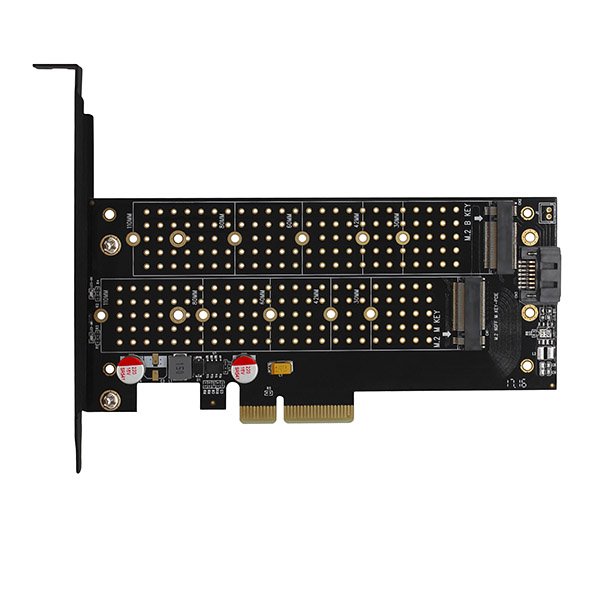 AXAGON slot adaptér do PCIe x4 na M.2 NVMe M-KEY nebo SATA B-KEY vč. chladiče / PCEM2-DC / low-profile