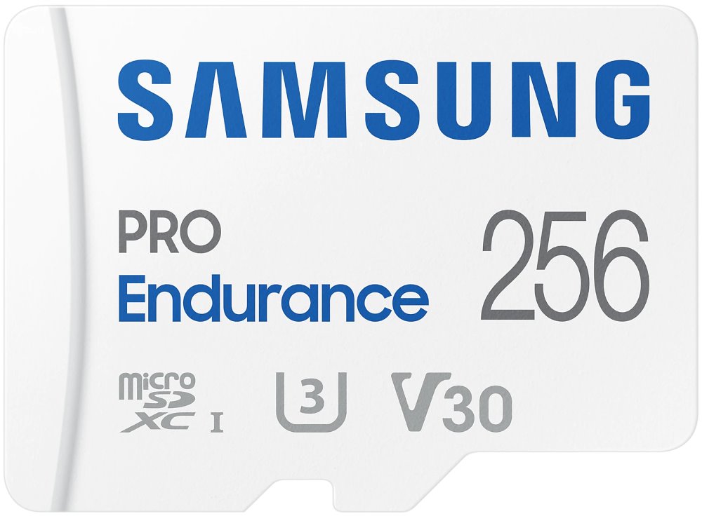 SAMSUNG PRO Endurance MicroSDXC 256GB + SD Adaptér / CL 10 UHS-I U3 / V30