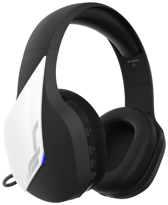 Zalman headset ZM-HPS700W / herní / náhlavní / bezdrátový / 50mm měniče / 3,5mm jack / bíločerný
