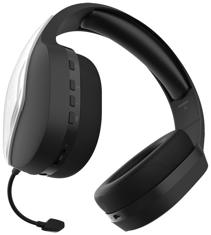 Zalman headset ZM-HPS700W / herní / náhlavní / bezdrátový / 50mm měniče / 3,5mm jack / bíločerný