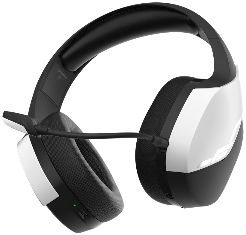 Zalman headset ZM-HPS700W / herní / náhlavní / bezdrátový / 50mm měniče / 3,5mm jack / bíločerný