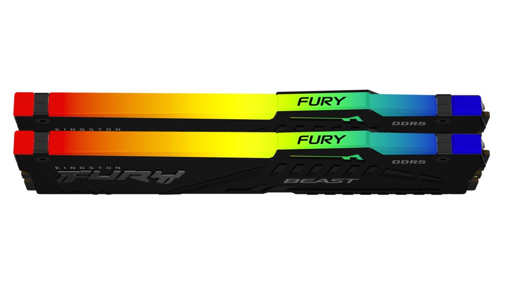 KINGSTON FURY Beast Black RGB 16GB DDR5 5200MT/s / CL40 / DIMM / Kit 2x 8GB