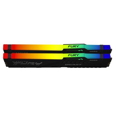 KINGSTON FURY Beast Black RGB 64GB DDR5 5200MT/s / CL40 / DIMM / Kit 2x 32GB
