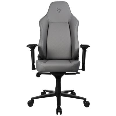 AROZZI herní židle PRIMO Full Premium Leather Anthracite/ 100% přírodní italská kůže/ světle šedá