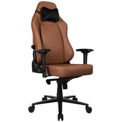AROZZI herní židle PRIMO Full Premium Leather Brown/ 100% přírodní italská kůže/ hnědá