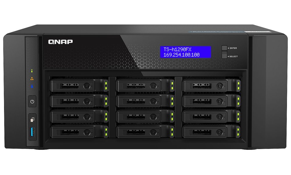 QNAP TS-h1290FX-7232P-64G   AMD EPYC, 64GB ECC RAM, 12x 2,5" U.2, 2x 2,5GbE 2x 25GbE