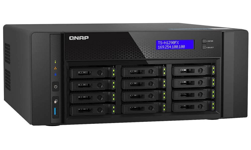 QNAP TS-h1290FX-7302P-128G   AMD EPYC, 128GB ECC RAM, 12x 2,5" U.2, 2x 2,5GbE, 2x 25GbE