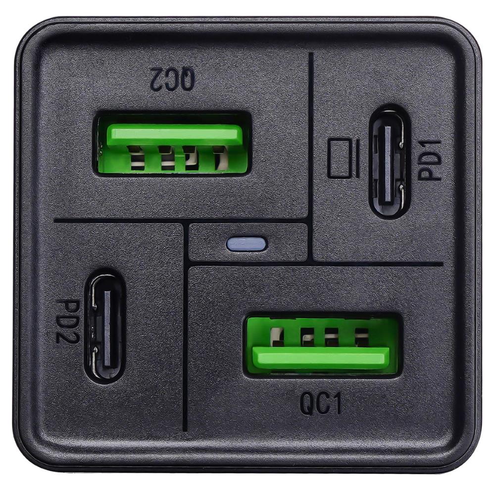TRX Akyga AK-CH-17 USB nabíječka 220V/ 5-20V/ 65W/ 2x USB-C + 2x USB-A/ PD 3.0/ QC 4+/ AFC/ FCP/ SCP/ Apple 2.4A/ PPS/ č