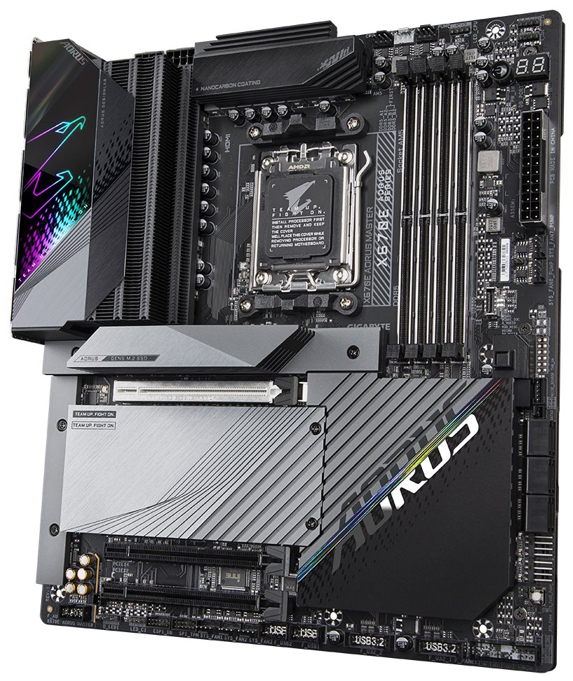 GIGABYTE X670E AORUS MASTER / AMD X670 / AM5 / 4x DDR5 DIMM / 4x M.2 / HDMI / DP / 2x USB-C / WiFi / EATX