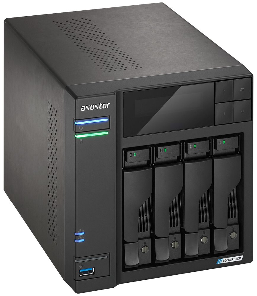 Asustor NAS AS6704T / 4x 2,5"/3,5" SATA III/ Celeron N5105 2.0 GHz/ 4GB/ 2x 2.5GbE/ 4x M.2/ PCIe / 2x USB 3.2/ HDMI+IR