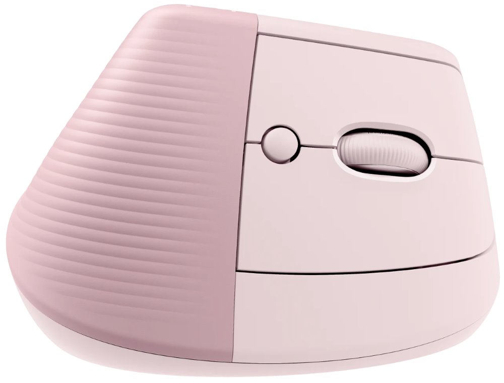Logitech Lift Vertical Ergonomic Mouse - Dark Rose   Vertikální myš, optická, 6 tlačítek, bezdrátová, Bluetooth