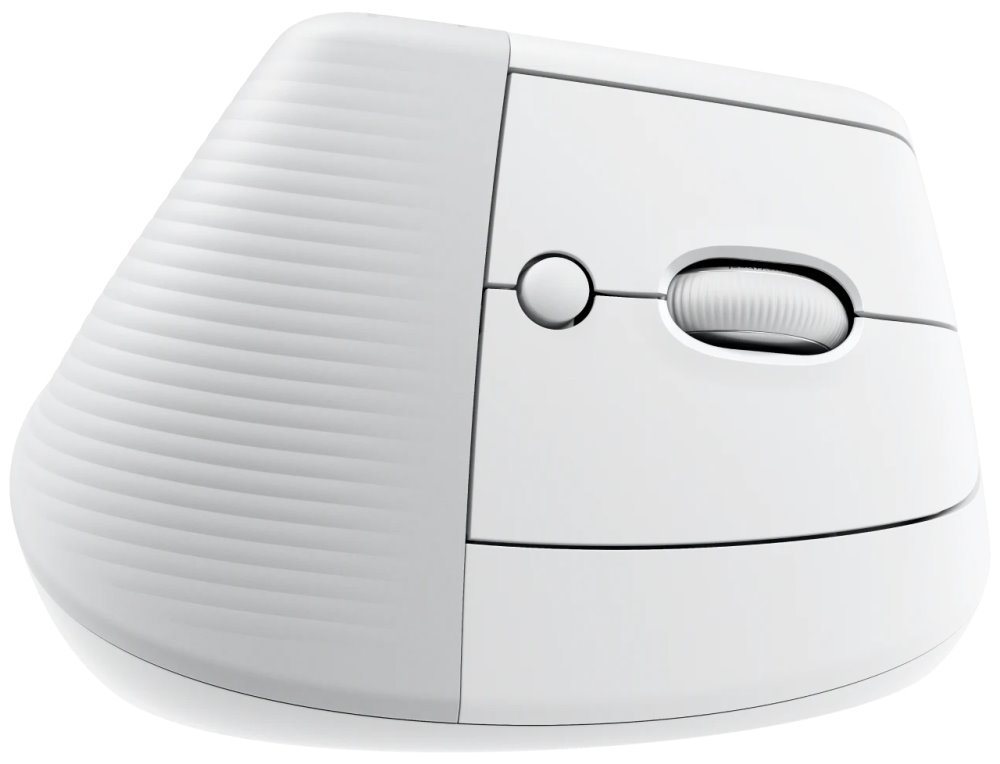 Logitech Lift Vertical Ergonomic Mouse - White   Vertikální myš, optická, 6 tlačítek, bezdrátová, Bluetooth
