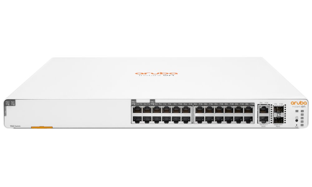 HPE Aruba Instant On 1960 24G PoE (20p Class4 + 4p Class6) 2XGT 2SFP+ 370W Switch