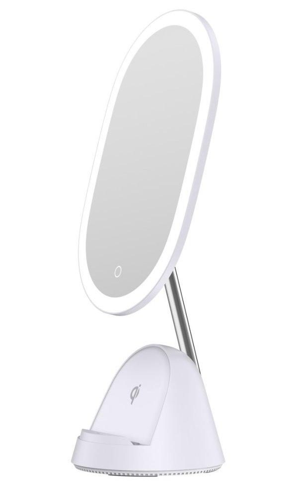IMMAX LED kosmetické zrcátko FACE 3v1/ stojánek s Qi nabíjením/ 18W/ 70lm/ DC 12V/1,5A/ bílé