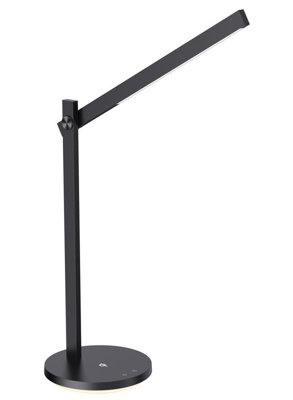 IMMAX LED stolní lampička BEAM/ Qi nabíjení/ 18W/ DC 12V/2A/ noční podsvícení/ stmívatelná/ sklápěcí rameno/ černá