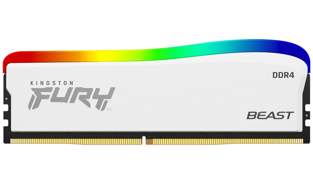 KINGSTON FURY Beast RGB 16GB DDR4 3600MT/s / CL17 / DIMM / Bílá / Kit 2x 8GB