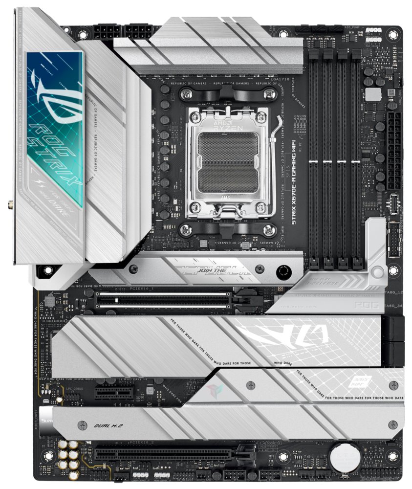 ASUS ROG STRIX X670E-A GAMING WIFI / AMD X670 / AM5 / 4x DDR5 / 4x M.2 / HDMI / DP / USB-C / WiFi / ATX