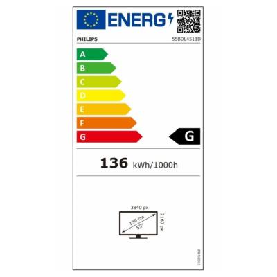 PHILIPS displej 54,6" 55BDL4511D / D-Line/ VA/ 4K UHD/ 60Hz/ 8ms/ 24/7