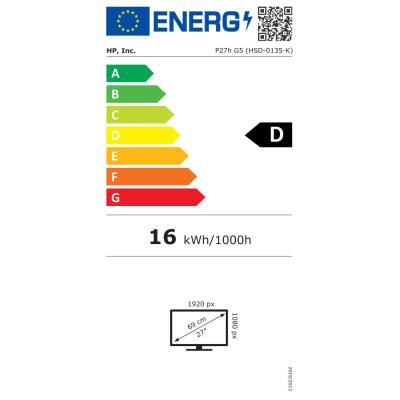 HP P27h G5 27"/ 1920x1080/ IPS/ 5ms/ 250 cd/m2/ HDMI/ DP/ VGA/ VESA/ černý