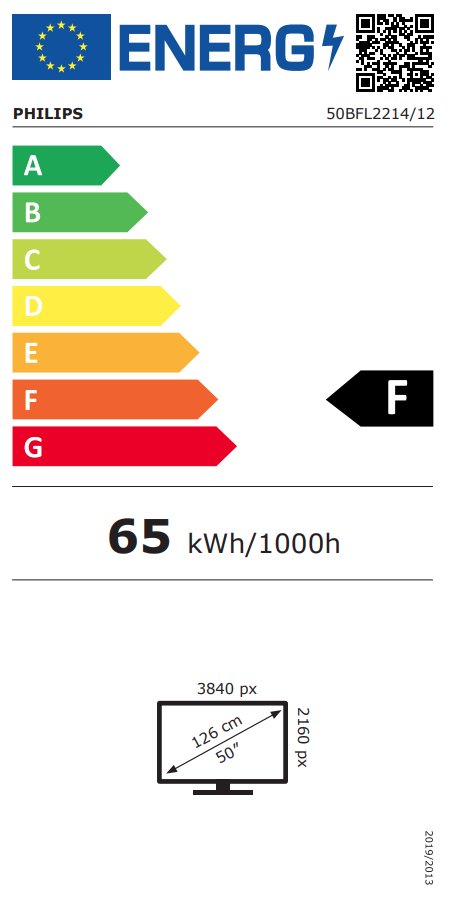 PHILIPS displej 50" 50BFL2214 / B-Line/ VA/ 4K UHD/ 350cd/ 500 000:1/ TV/ 16/7 /HDMI, USB, RJ45, RJ48