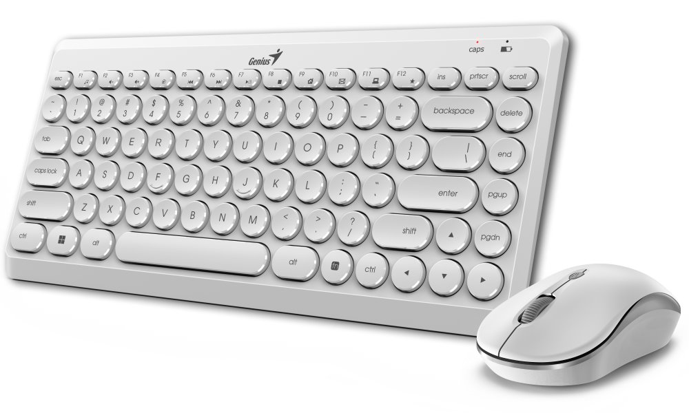 GENIUS LuxeMate Q8000 White/ Bezdrátový set 2,4GHz mini receiver/ USB/ bílá/ retro design/ CZ+SK layout