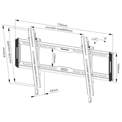 Neomounts WL35-550BL16/Držák displeje/na stěnu/40-75"/sklopný/VESA 600X400/nosn. 70kg/černý