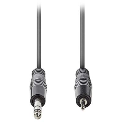 NEDIS stereo audio kabel/ 6,35 mm zástrčka - 3,5 mm zástrčka/ šedý/ 3m