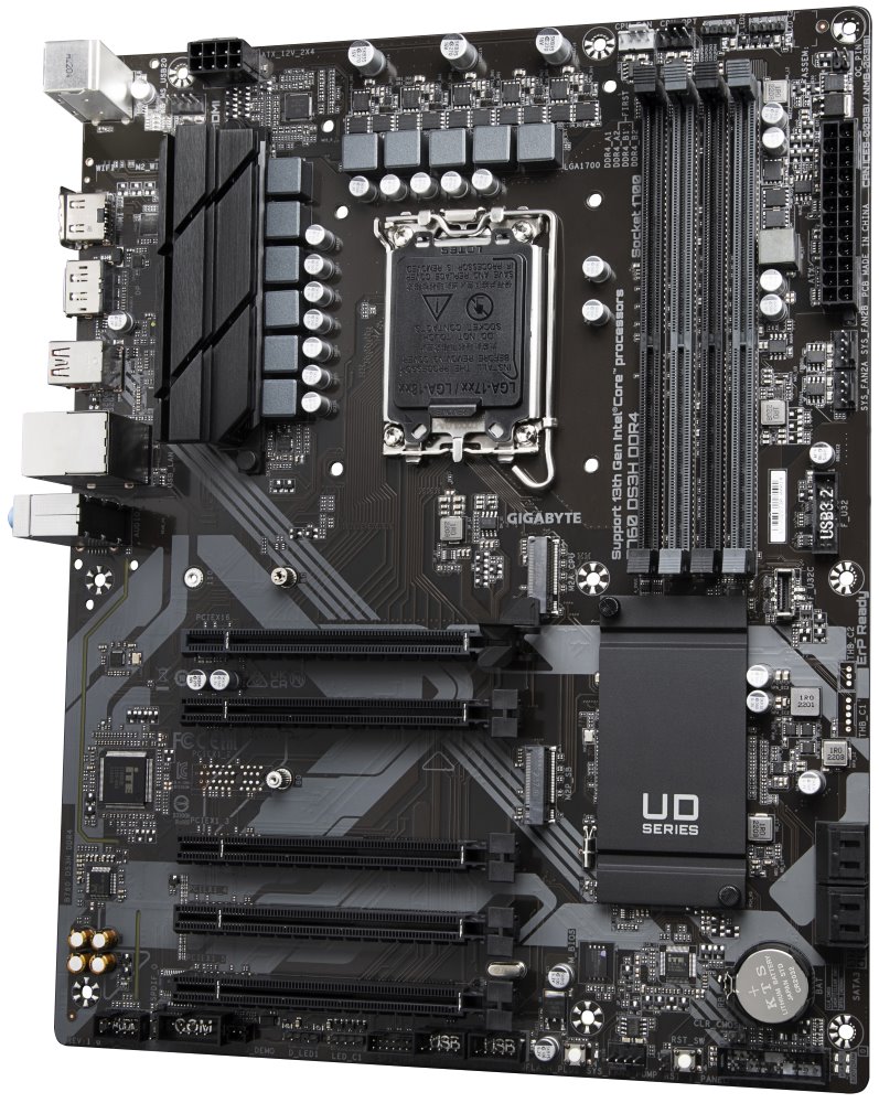 GIGABYTE B760 DS3H DDR4 / Intel B760 / LGA1700 / 4x DDR4  / 2x M.2 / DP / HDMI / USB-C / ATX