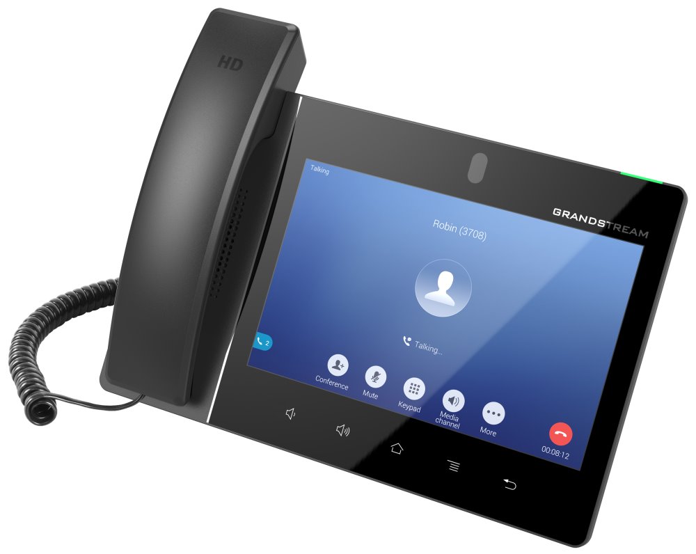 Grandstream GXV3480 VoIP telefon, 16x SIP, barevný dotykový 8" displej, PoE, WiFi, BT, USB