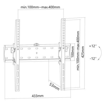 Neomounts FPMA-W350BLACK/Držák displeje/na stěnu/32-55"/sklopný/VESA 400X400/nosn. 40kg/černý