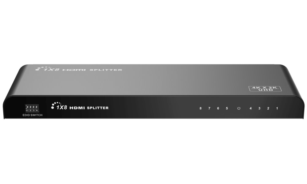 PremiumCord HDMI 2.0 splitter 1-8 porty, 4K x 2K/60Hz, FULL HD, 3D, černý