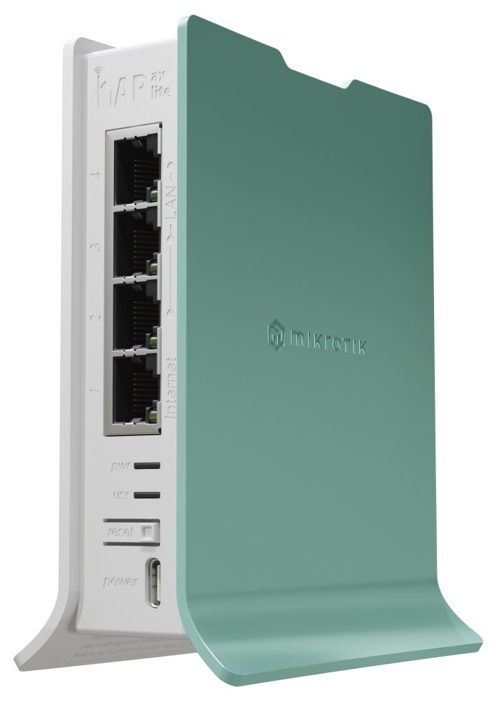 MikroTik hAP ax lite, 4x GbE, 2x 800 MHz, 2.4 GHz Wi-Fi 6, PSU, L4