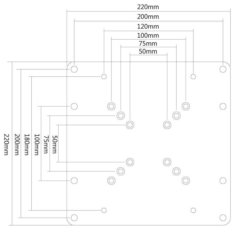 Neomounts  FPMA-VESA200 / VESA Adaptér / VESA (50,75,100) mm na (100, 180, 200) mm / Stříbrný