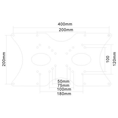 Neomounts  FPMA-VESA400 / VESA Adaptér / VESA (50,75,100, 200x100) mm na (200, 120x180, 400x200) mm / Stříbrný