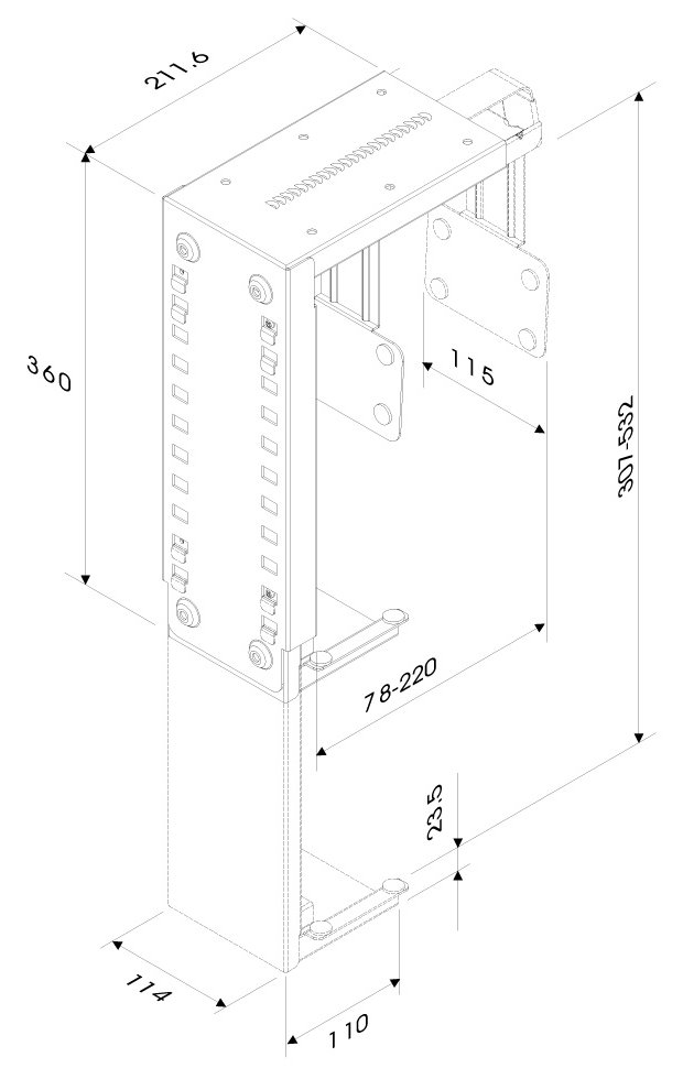 Neomounts  CPU-D100SILVER / CPU Holder (height PC: 30-53 cm / width PC: 8-22 cm) / Silver