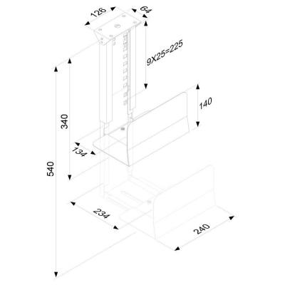 Neomounts  CPU-D200SILVER / CPU Holder (height PC: 39-54 cm / width PC: 13-23 cm) / Silver