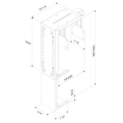 Neomounts  CPU-D100SILVER / CPU Holder (height PC: 30-53 cm / width PC: 8-22 cm) / Silver