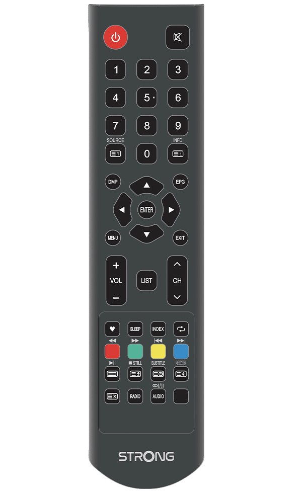 STRONG LED TV 24"/ SRT24HE4023/ HD Ready/ 1366x768/ DVB-T2/C/S2/ H.265/HEVC/ 2x HDMI/ USB/ 12V/ černá/ F