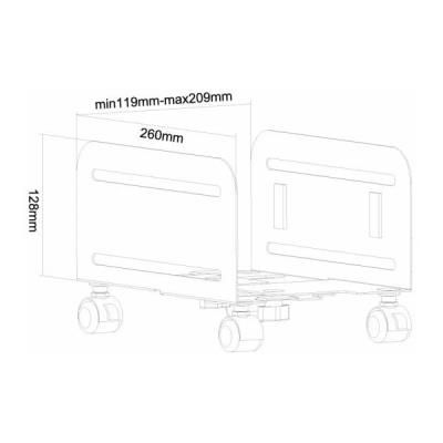 Neomounts  CPU-M100BLACK / CPU Holder (mobile / width: 12-21 cm) / Black