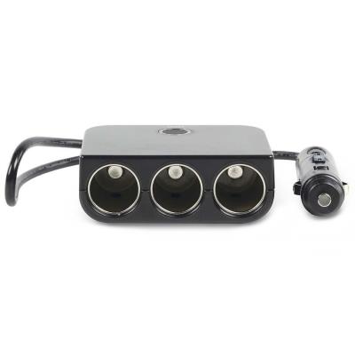 NEDIS univerzální DC/DC napájecí adaptér/ auto adaptér/ 180 W/ 4.0 A/ 3x 12 V DC zásuvka/ USB/ černý