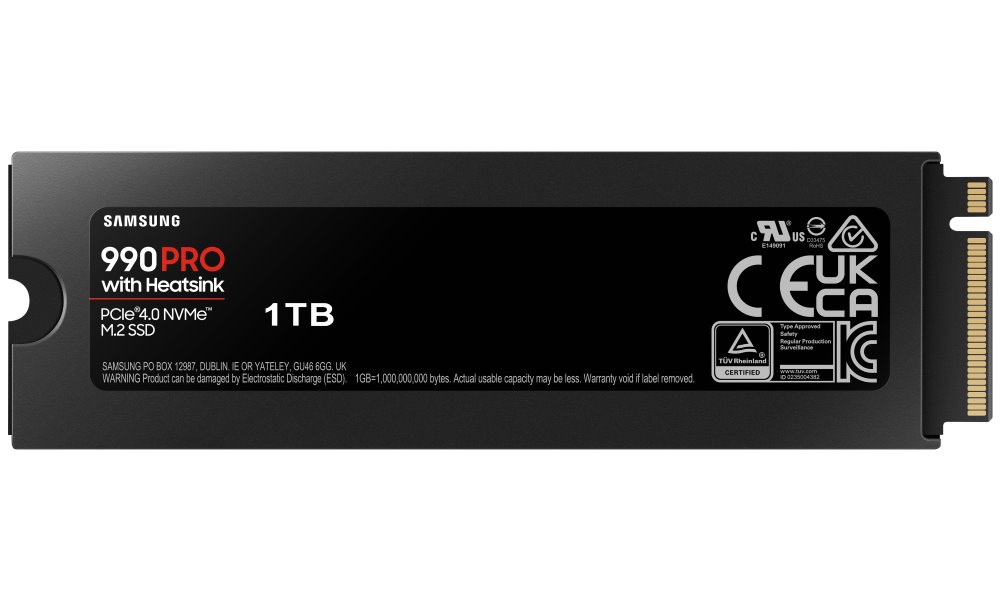 SAMSUNG 990 PRO 1TB Heatsink SSD / M.2 2280 / PCIe 4.0 4x NVMe / Interní