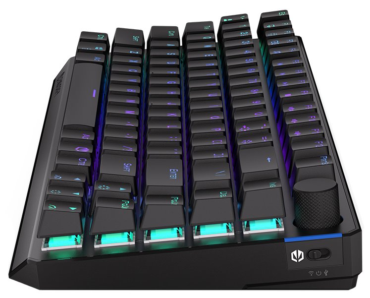 Endorfy herní klávesnice Thock 75% Wireless Red / RGB / red sw. / bezdrátová / mechanická / US layout / zkrácená /černá