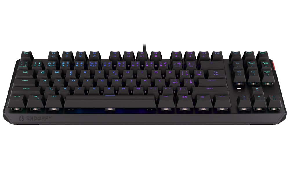 Endorfy herní klávesnice Thock TKL Kailh RD RGB /USB/ red sw. / drátová / mechanická / CZ/SK layout / černá RGB