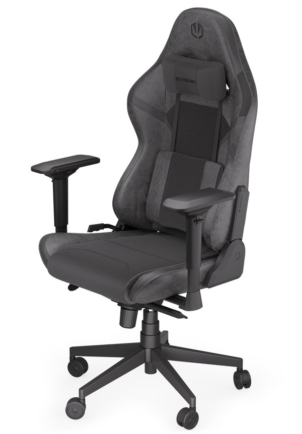 Endorfy herní židle Scrim BK / kombinace textil / kůže / černá