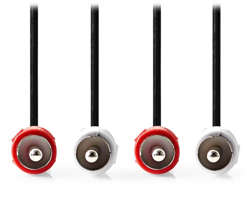 NEDIS stereo audio kabel RCA/ 2× zástrčka RCA - 2× zástrčka RCA/ černý/ bulk/ 1m